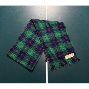 Vintage Pendleton Woolen Mills Tartan Plaid Pure Virgin Wool Scarf Made In USA